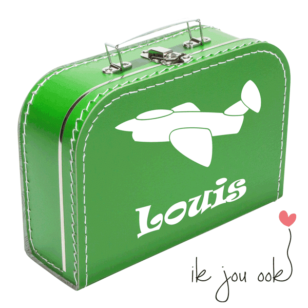 koffertje groen vliegtuig